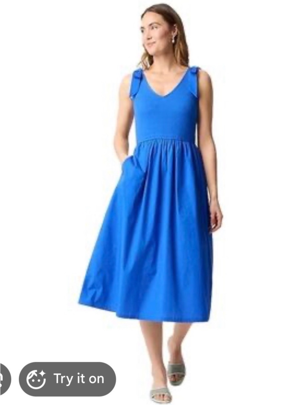 J. Crew Girls' Royal Blue Tie-Shoulder Midi Sundress
